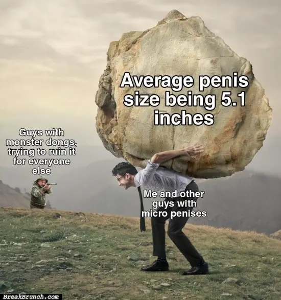 Average penis size is 5.1 inches