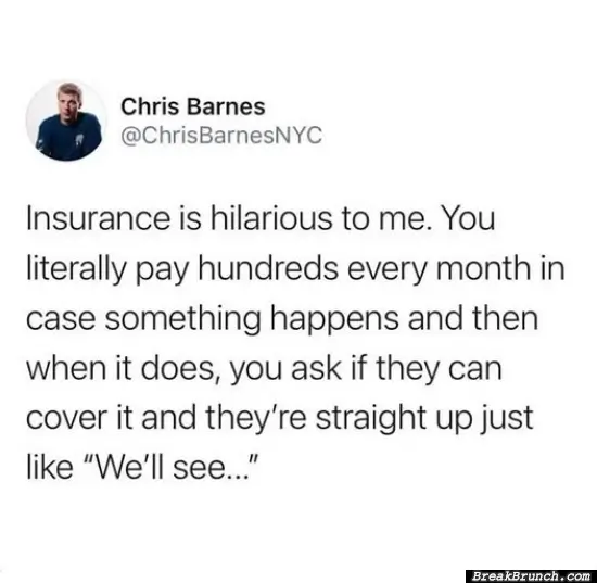 Insurance is hilarious