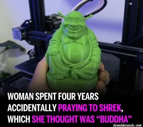 Woman thought Shrek is buddha