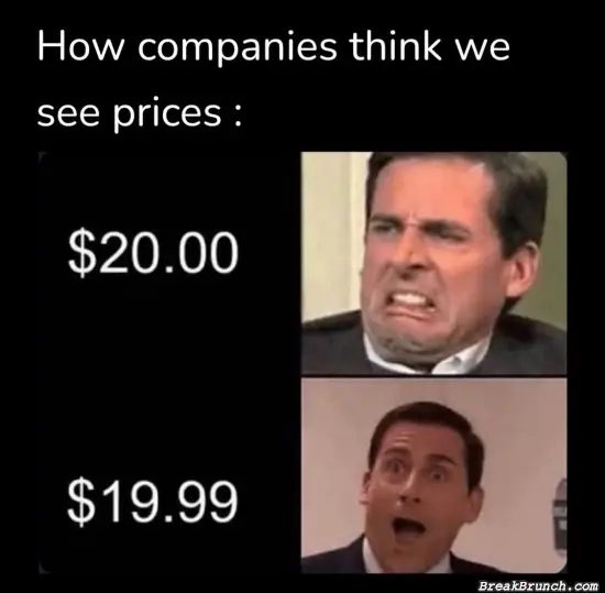 How companies think we look at prices