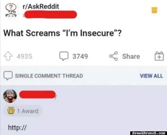What screams I am insecure