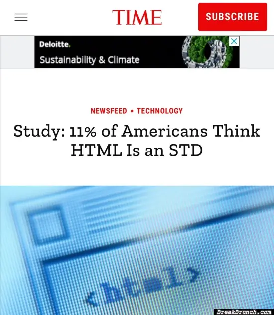 11%  of American think HTML is STD