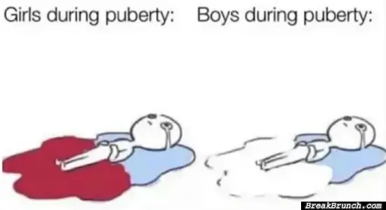 Girls and guy during puberty