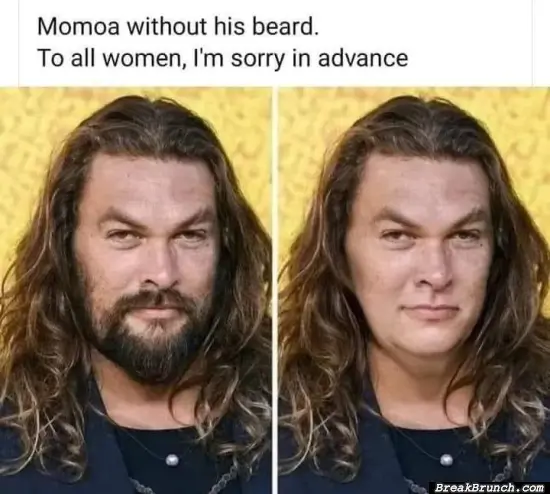 Momoa without his beard