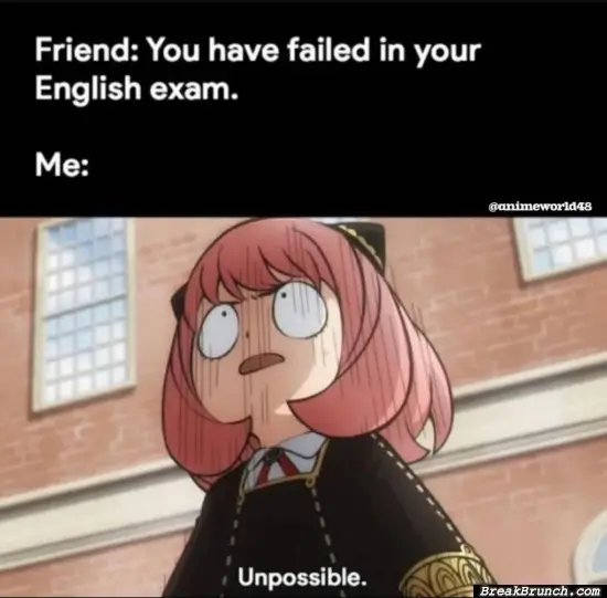 You failed English exam
