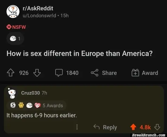 Sex is different in Europe and America