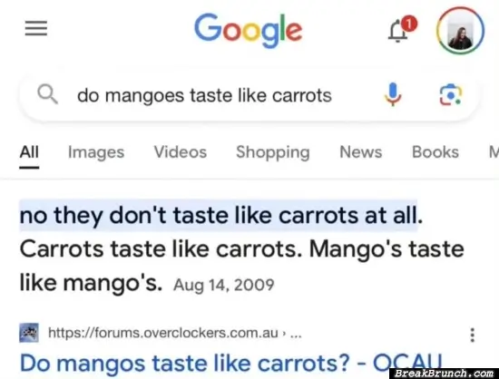 Do mangoes taste like carrots