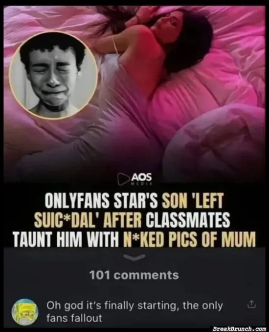 Onlyfans star’s son left suic*dal