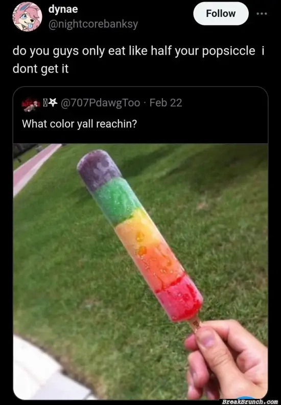 What color can you reach on popsicle