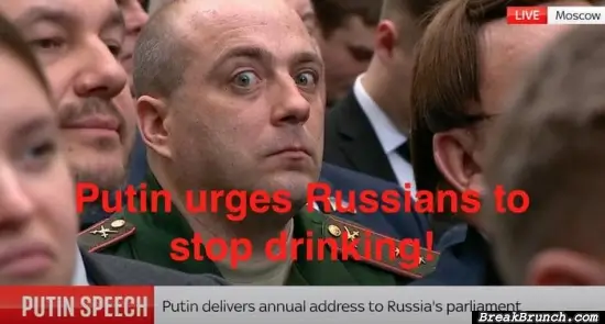Putin urges Russians to stop drinking