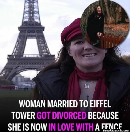 Woman is now married to fence