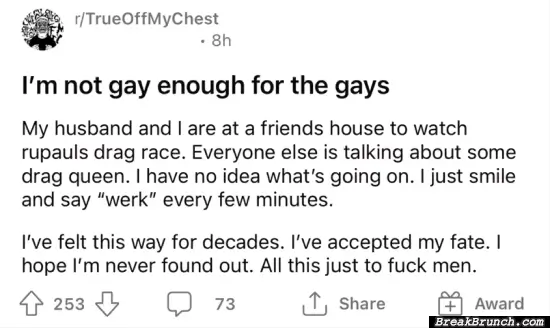 Not gay enough for the gay