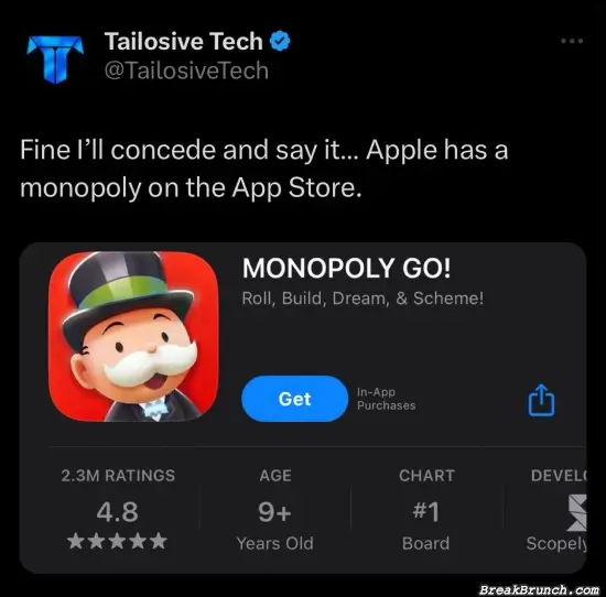 Apple has a monopoly