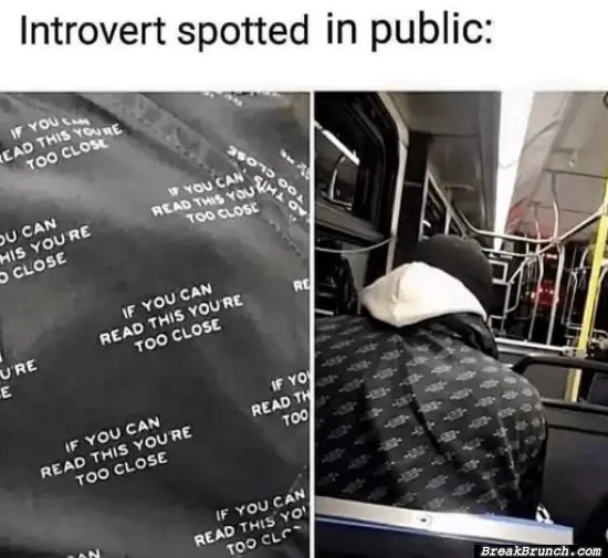 I spotted an introvert in public