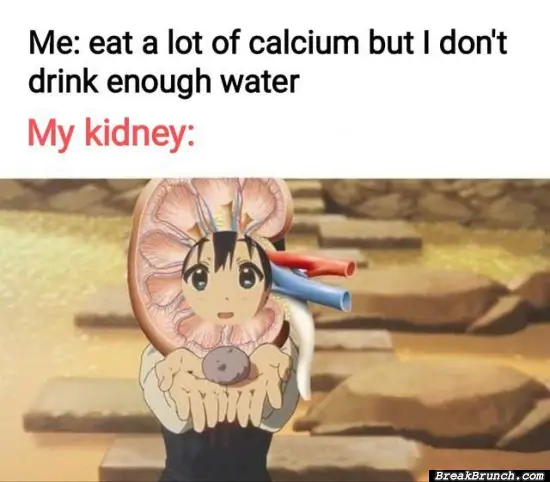 Eating too much calcium without enough water