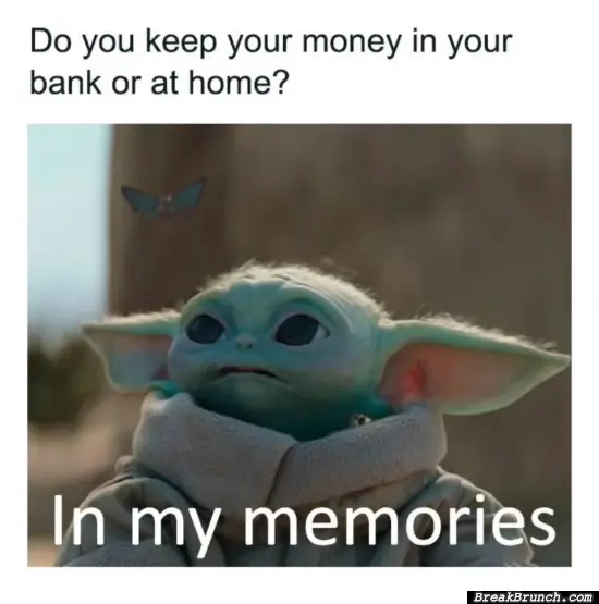 I keep my money in my memories