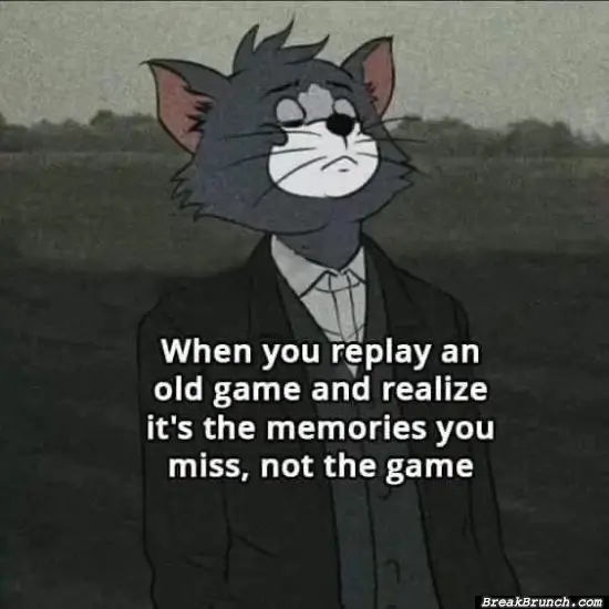 You just missed the memory of playing a certain game