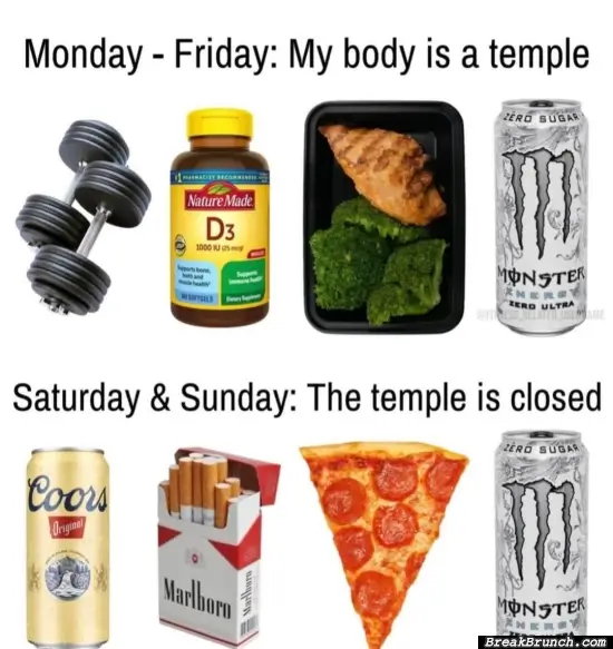 Temple is closed for the weekend