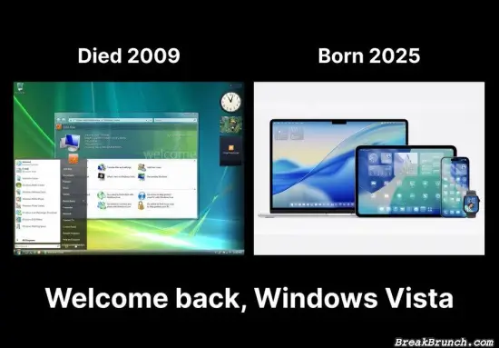 Apple new design looks like Windows Vista