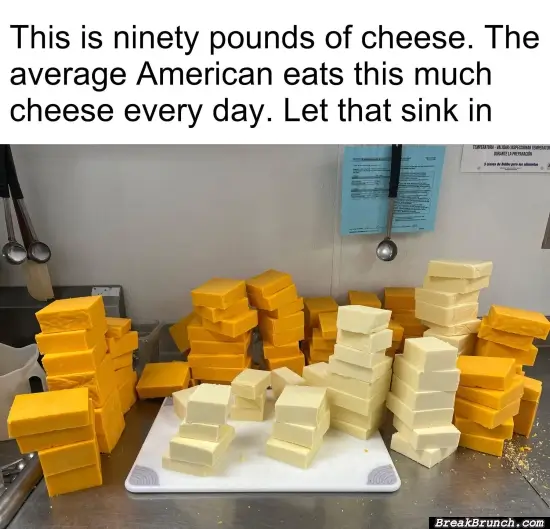 How much cheese does American consume each day