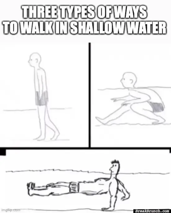 How to walk in shallow water