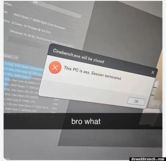 Session terminated, this pc is ass