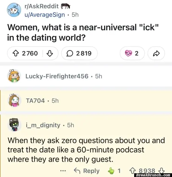 Universal ick in the dating world