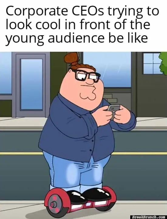 Corporate CEOs trying to look cool