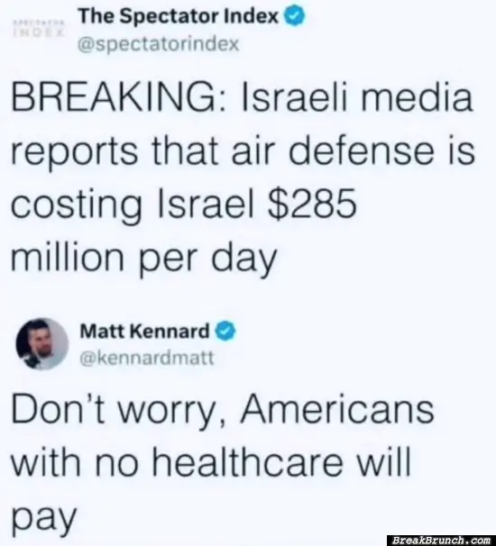 Americans with no healthcare is paying for wars