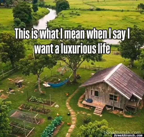 What I mean by luxurious life
