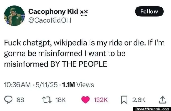 F*ck ChatGPT, I want Wikipedia
