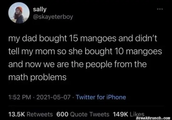 My family is the family from math problem