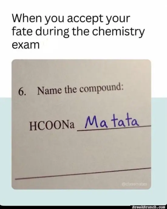 When you accept your fate at an exam