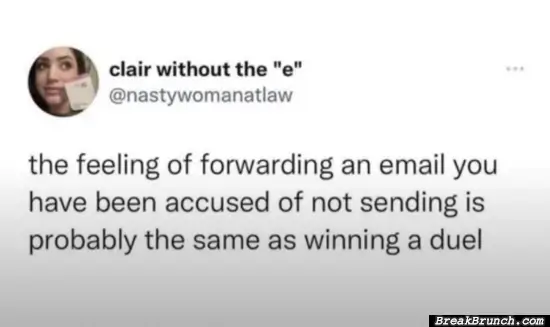 The feeling of forwarding email